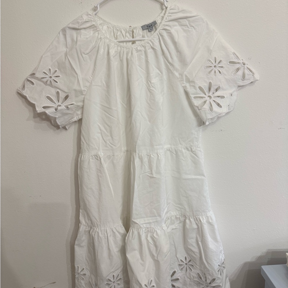 Rails White Eyelet Casual Dress